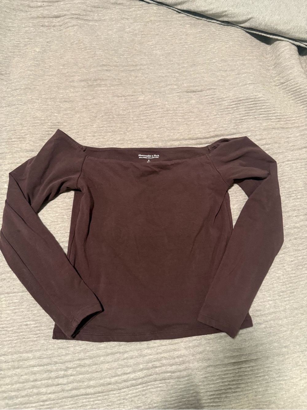 Abercrombie & Fitch Women's Long-Sleeve Off-Shoulder Top - Brown